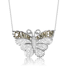 Gümüş Kelebek Canım Annem Bayan Kolye