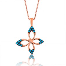 Gümüş Mavi Kelebek Bayan Kolye