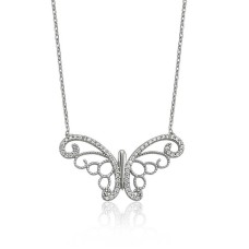 Gümüş Kelebek Bayan Kolye