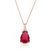 Gümüş Kırmızı Topaz Damla Kolye