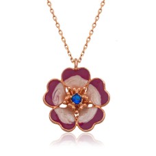 Gümüş Manolya Çiçeği Bayan Kolye