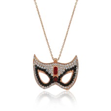 Gümüş Maske Bayan Kolye