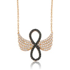 Gümüş Melek Kanadı Sonsuzluk Bayan Kolye