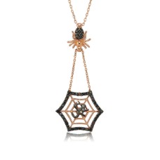 Gümüş Muhammed Yazılı Örümcek Ağı Bayan Kolye