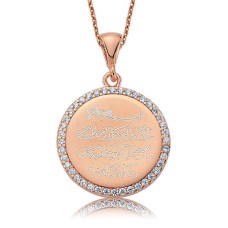 Gümüş Taşlı Nazar Duası Bayan Kolye