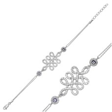 Gümüş Nazarlı Sonsuzluk Bayan Bileklik