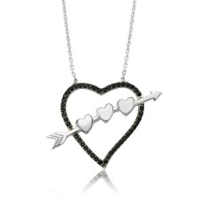 Gümüş Oklu Kalp Bayan Kolye