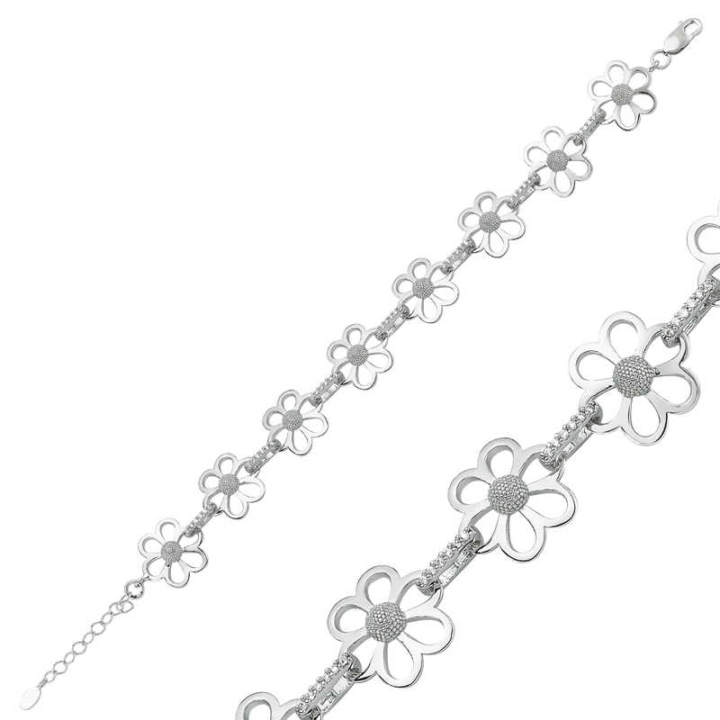 Gümüş Çiçek Bayan Bileklik Gümüş Çiçek Bayan Bileklik