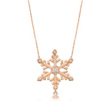 Gümüş Kar Tanesi Bayan Kolye