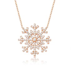 Gümüş Kar Tanesi Bayan Kolye