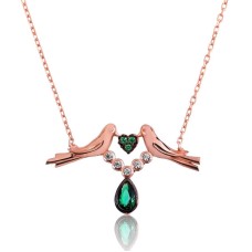 Gümüş Sevgi Kuşu Bayan Kolye