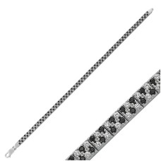 Gümüş Siyah Beyaz Taşlı Su Yolu Bayan Bileklik