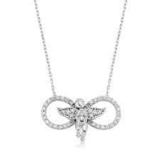 Gümüş Sonsuzluk Melek Bayan Kolye