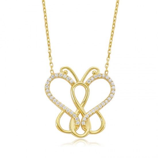 Gümüş Sonsuzluk Kelebek Bayan Kolye Gümüş Sonsuzluk Kelebek Bayan Kolye