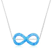 Gümüş Opal Taşlı Sonsuzluk Kolye