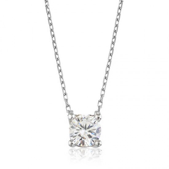 Gümüş Tek Taş Bayan Kolye Gümüş Tek Taş Bayan Kolye