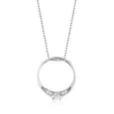 Gümüş Tek Taş Yüzük Bayan Kolye