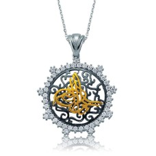 Gümüş Taşlı Tuğra Bayan Kolye