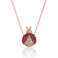 Gümüş Uğur Böceği Bayan Kolye