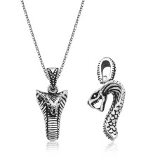 Gümüş Yılan Erkek Kolye