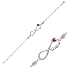 Gümüş Kalpli Sonsuzluk Canım Bayan Bileklik