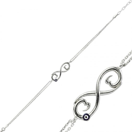 Gümüş Nazarlı Sozsuzluk Bayan Bileklik Gümüş Nazarlı Sozsuzluk Bayan Bileklik