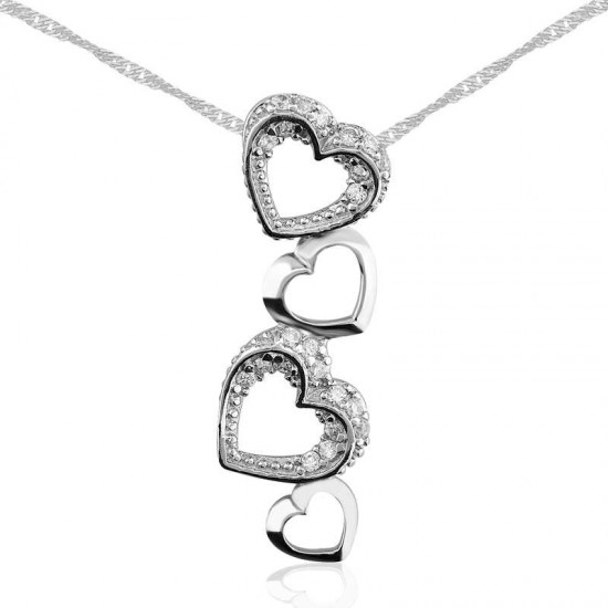 Gümüş Kalpler Bayan Kolye Gümüş Kalpler Bayan Kolye