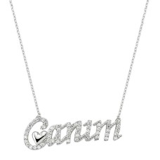 Gümüş Canım Yazılı Bayan Kolye
