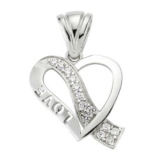 Gümüş Love Kalp Bayan Kolye
