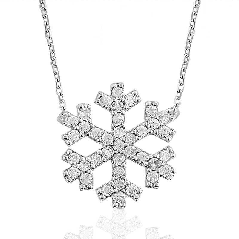 Gümüş Kar Tanesi Bayan Kolye