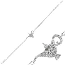 Gümüş Sihirli Lamba Bayan Bileklik