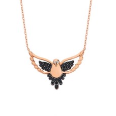 Anka Kuşu Gümüş Rose Kolye GMS1782