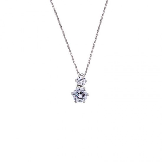 6 Tırnak Pırlanta Montür Gümüş Kolye GMS1426