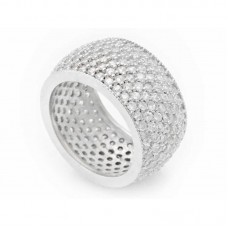 Gümüş 7 Sıra Beyaz Tamtur Bayan Alyans Yüzük