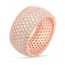 Gümüş 7 Sıra Rose Tamtur Bayan Yüzük