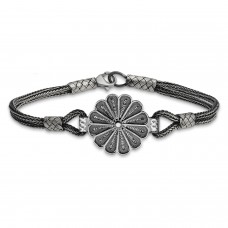 Gümüş Oksitli Papatya Kazaziye Bileklik