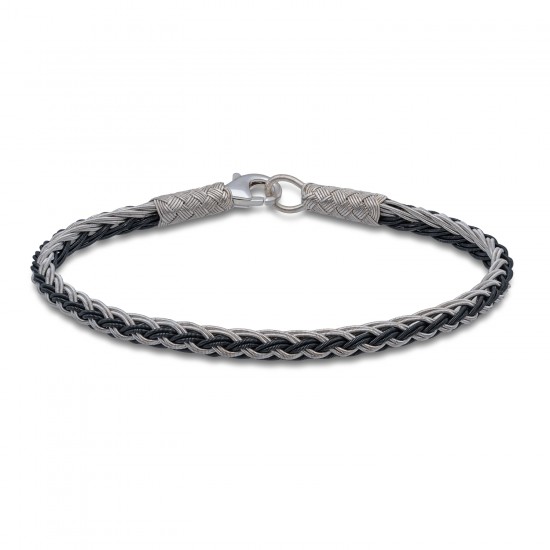 Gümüş İkili Örgü Kazaziye Bileklik