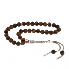 ​Doğaltaş Metal Püsküllü Kaplangözü Taşı Tesbih