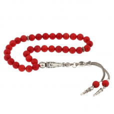 ​Doğaltaş Metal Püsküllü MercanTaşı Tesbih