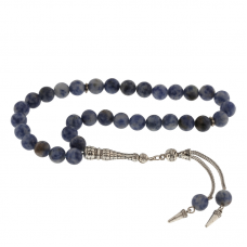 ​Doğaltaş Metal Püsküllü Sodalit Taşı Tesbih