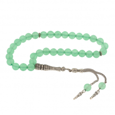 ​Doğaltaş Metal Püsküllü Yeşim Taşı Tesbih