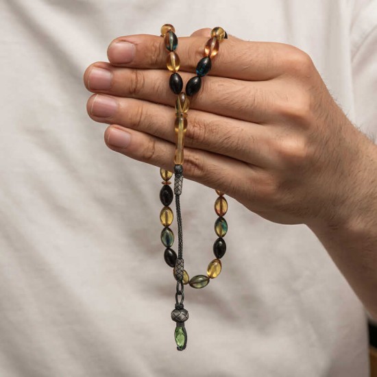 Gümüş 1000 Ayar Kazaz Püsküllü Sıkma Kehribar Tesbih Gümüş 1000 Ayar Kazaz Püsküllü Sıkma Kehribar Tesbih