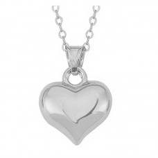 Gümüş 3 Boyutlu Kalp Kadın Kolye