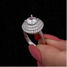 Gümüş 3 Sıra Taşlı Anturaj Kadın Yüzük