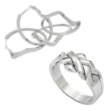 Gümüş 4 Parçalı Yapboz Bilmece Yüzük