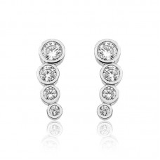 Gümüş 4 Taş Bayan Küpe