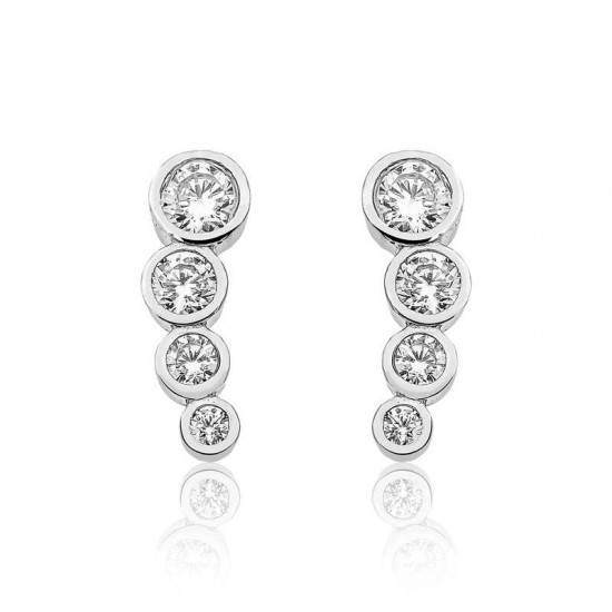 Gümüş 4 Taş Bayan Küpe