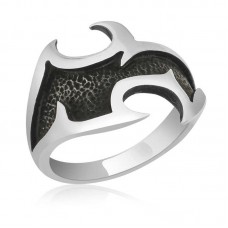 ​Gümüş Dövme Desenli Erkek Yüzük