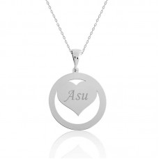 Gümüş Aşk Çemberi İsimli Bayan Kolye