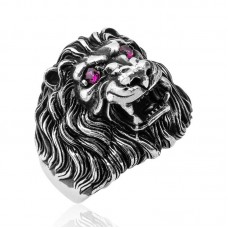 ​Gümüş Aslan Kafası Erkek Yüzük